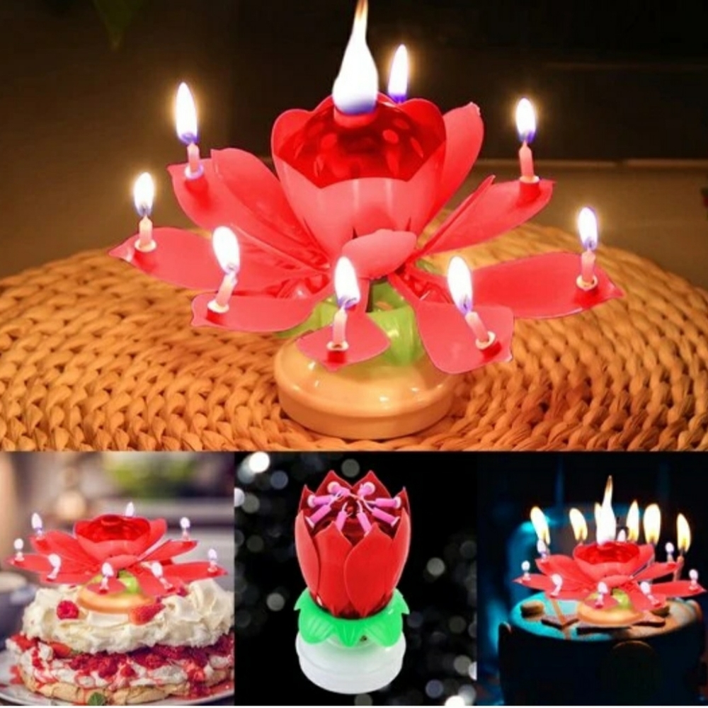 PINK Magical Flower Birthday Candle